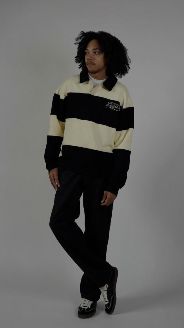 Heritage, Black/Creme Rugby Polo
