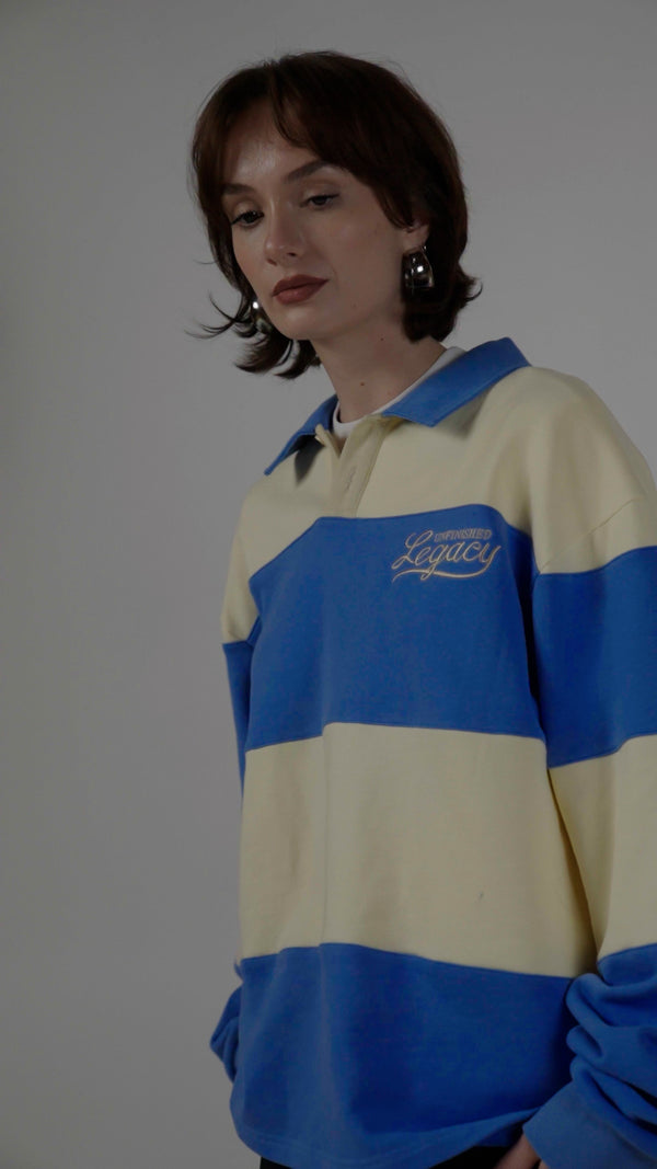 Heritage, Blue/Creme Rugby Polo