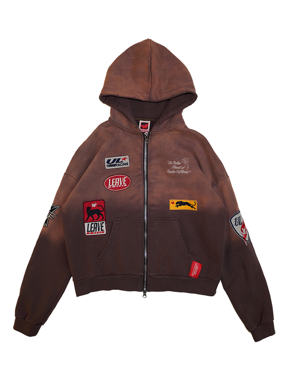 Joy, Brown Zip Up Hoodie