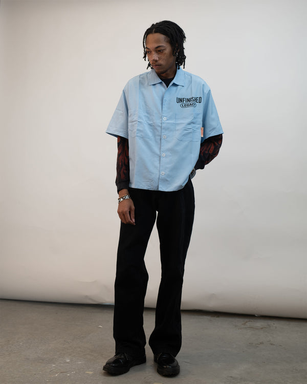 Panther, Powder blue pinstripe button up