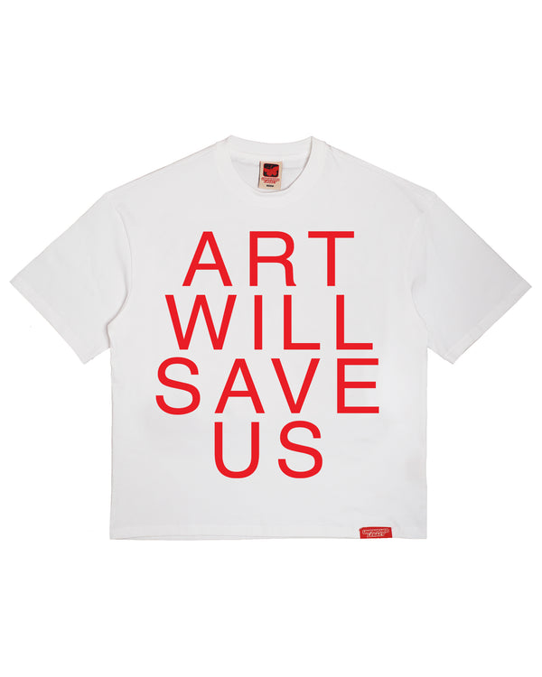 Art Will Save Us, white t-shirt