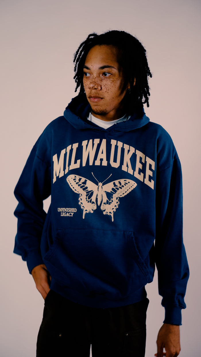 Milwaukee, A Blue Hoodie