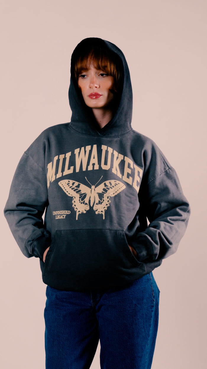 Milwaukee, Vintage Black Hoodie