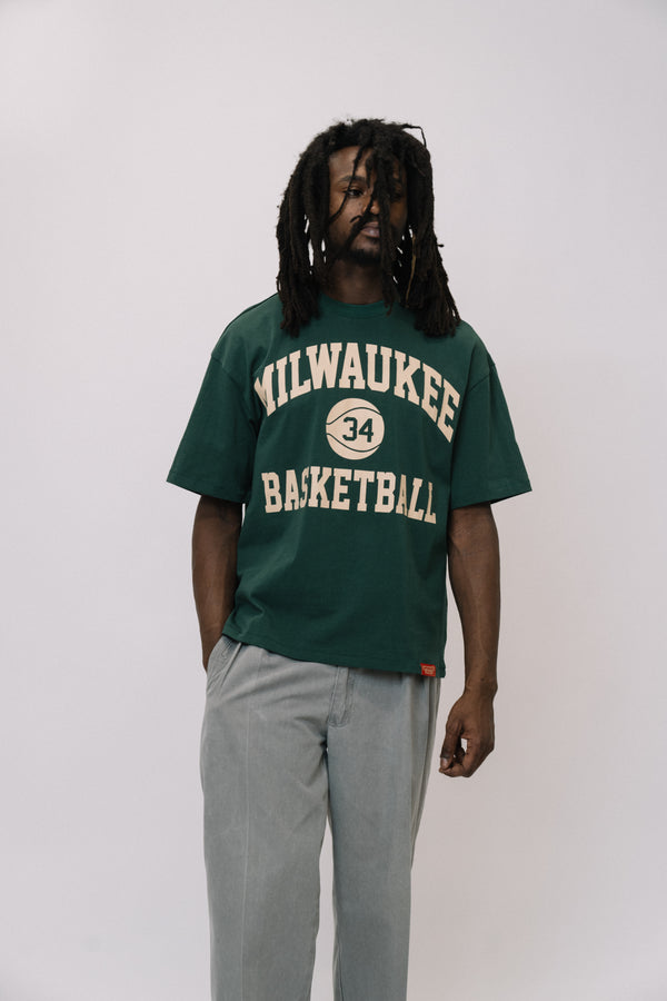 Milwaukee Basketball, green t-shirt