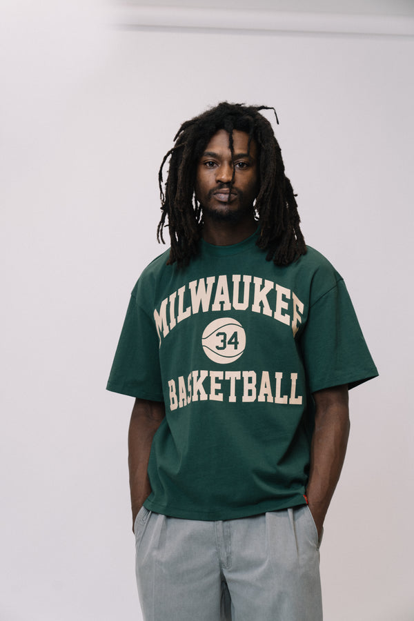 Milwaukee Basketball, green t-shirt