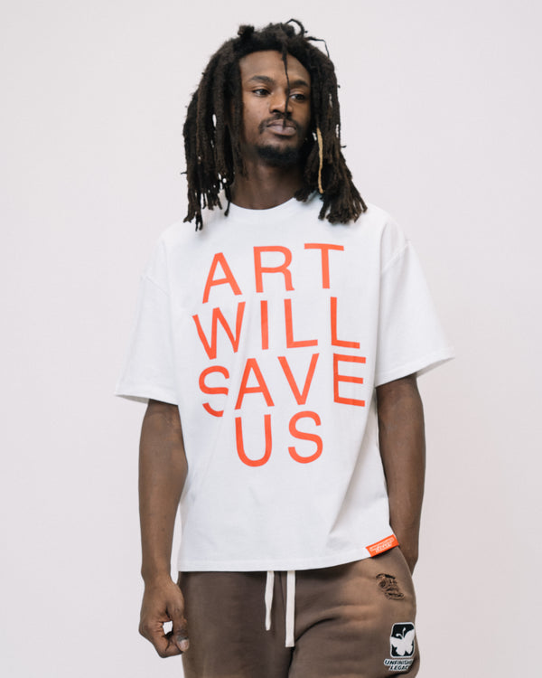 Art Will Save Us, white t-shirt