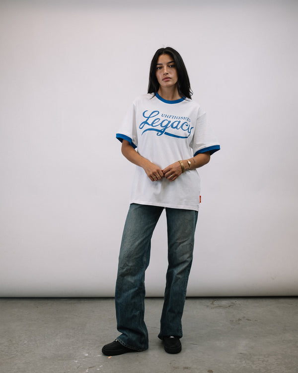 Joy, white/blue ringer