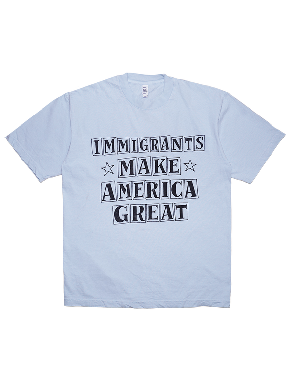 Immigrants Make America Great, light blue t-shirt