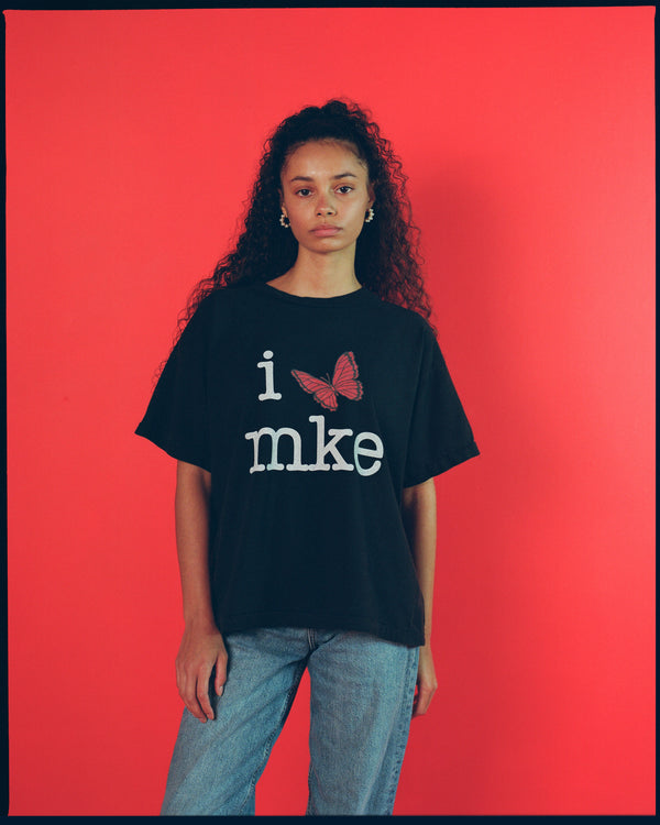 I 🦋 MKE, Black t-shirt