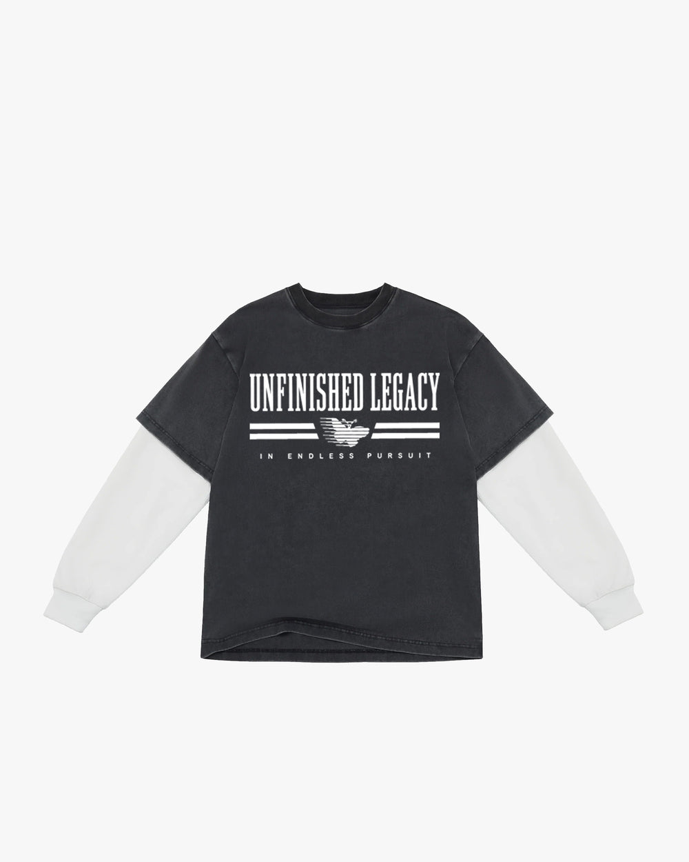 In Endless Pursuit long sleeve, vintage black with white sleeves