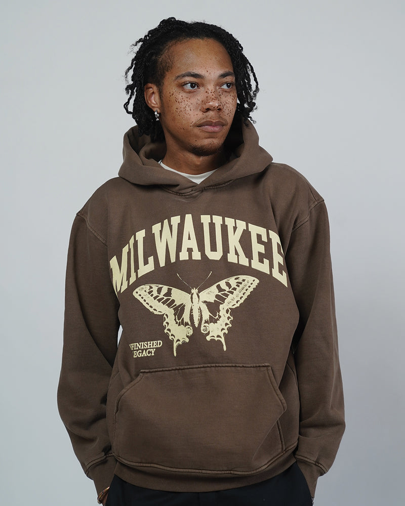 Milwaukee, A Brown Hoodie