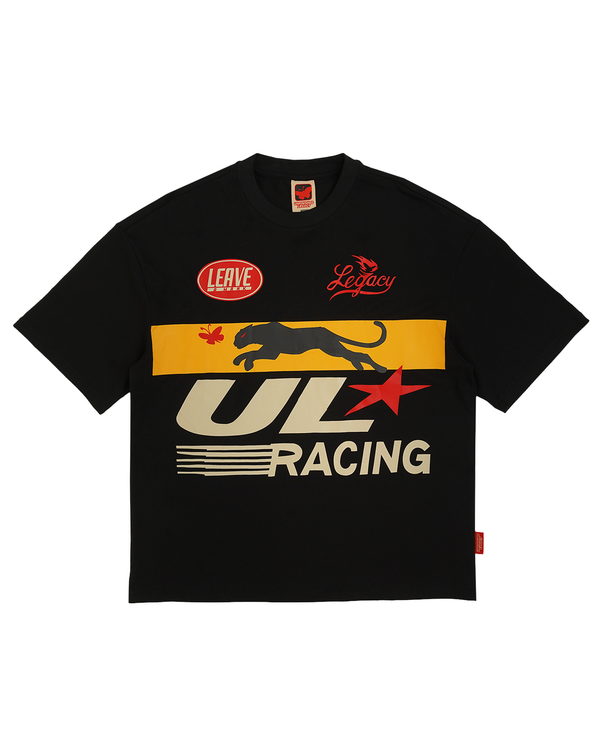 Racer, black t-shirt