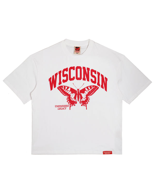 Wisconsin, white t-shirt